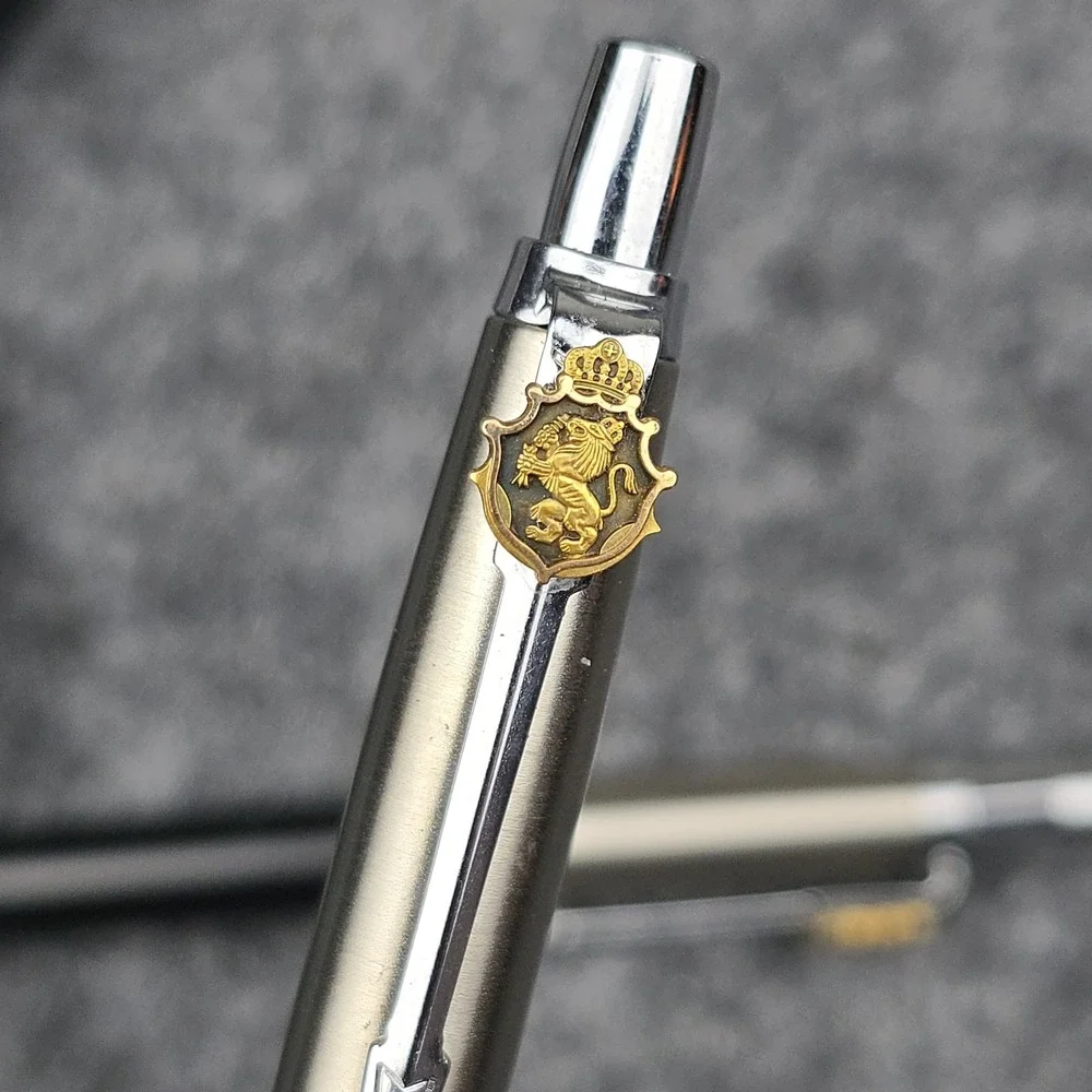 Vintage Parker‎ Pen & Pencil Set Lions Crest Black Boxed Matching Pair